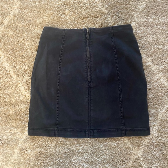 Free People Modern Femme Denim Mini Skirt in black - Picture 2 of 9